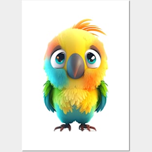 Parrot Cute Adorable Humorous Illustration Posters and Art